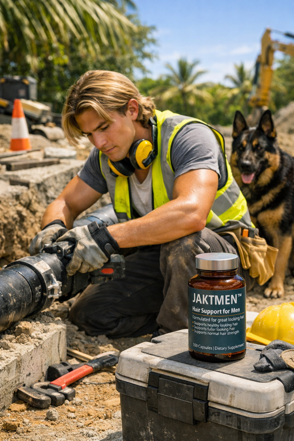 JAKTMEN’s daily hair support supplement designed to fit any routine.